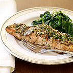 Grilled Salmon with Mustard Herb Crust